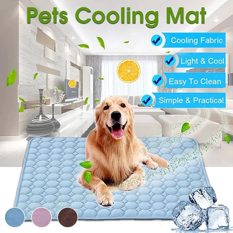 image-Dog Cooling Mat Cooling Pad For Pets Chilly Pad For Kennels, Crates, Cars, Indoor & Outdoor Ice Silk Mat Cooling Blanket Cushion Non-Toxic Breathable Sleep Bed Beach