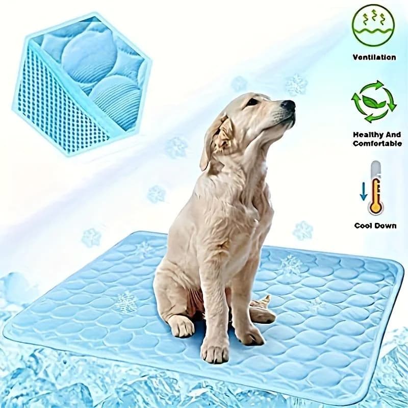 image-Dog Cooling Mat Cooling Pad For Pets Chilly Pad For Kennels, Crates, Cars, Indoor & Outdoor Ice Silk Mat Cooling Blanket Cushion Non-Toxic Breathable Sleep Bed Beach