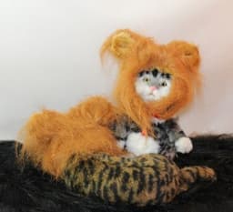 image-Funny Pet Hat For Small Dogs Cats Hat Emulation Lion Hair Mane Ears Head Cap Scarf Pet Halloween Festival Costume