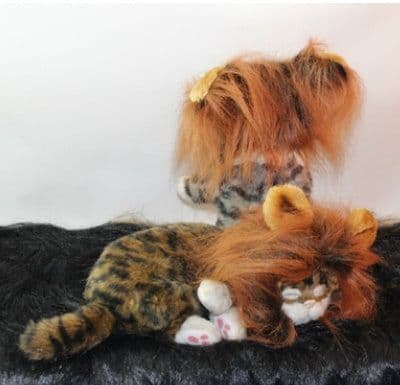 image-Funny Pet Hat For Small Dogs Cats Hat Emulation Lion Hair Mane Ears Head Cap Scarf Pet Halloween Festival Costume