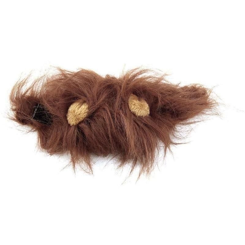 image-Funny Pet Hat For Small Dogs Cats Hat Emulation Lion Hair Mane Ears Head Cap Scarf Pet Halloween Festival Costume
