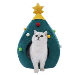 image-Christmas Tree Pet Bed Winter Warm Pet Nest Cat House Dog pet supplies
