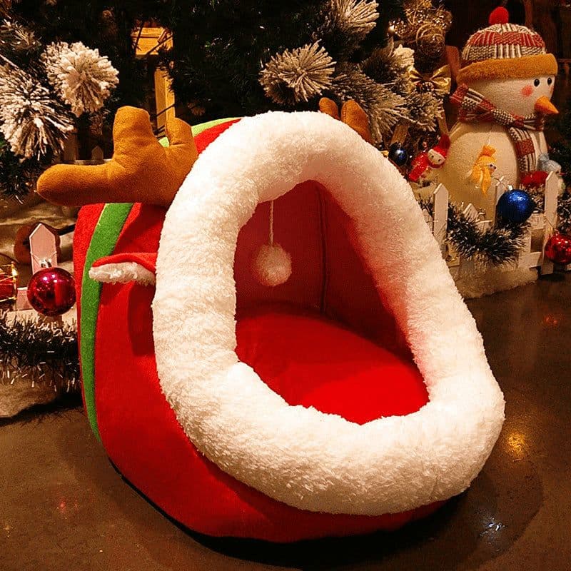 image-Cat Bed Indoor Soft Cats Houses Warm Cozy Cushion Bag Small Dog Removable Washable Tent Pet House Cat's Basket Pets Mat Supplies