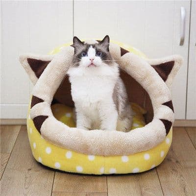image-Cat Bed Indoor Soft Cats Houses Warm Cozy Cushion Bag Small Dog Removable Washable Tent Pet House Cat's Basket Pets Mat Supplies
