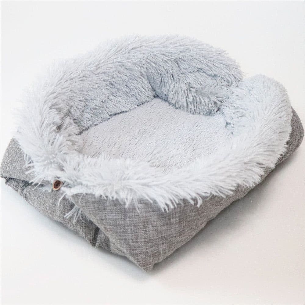 image-2 in 1 Pet Mattress Nest Convertible Pad Plush Mattress