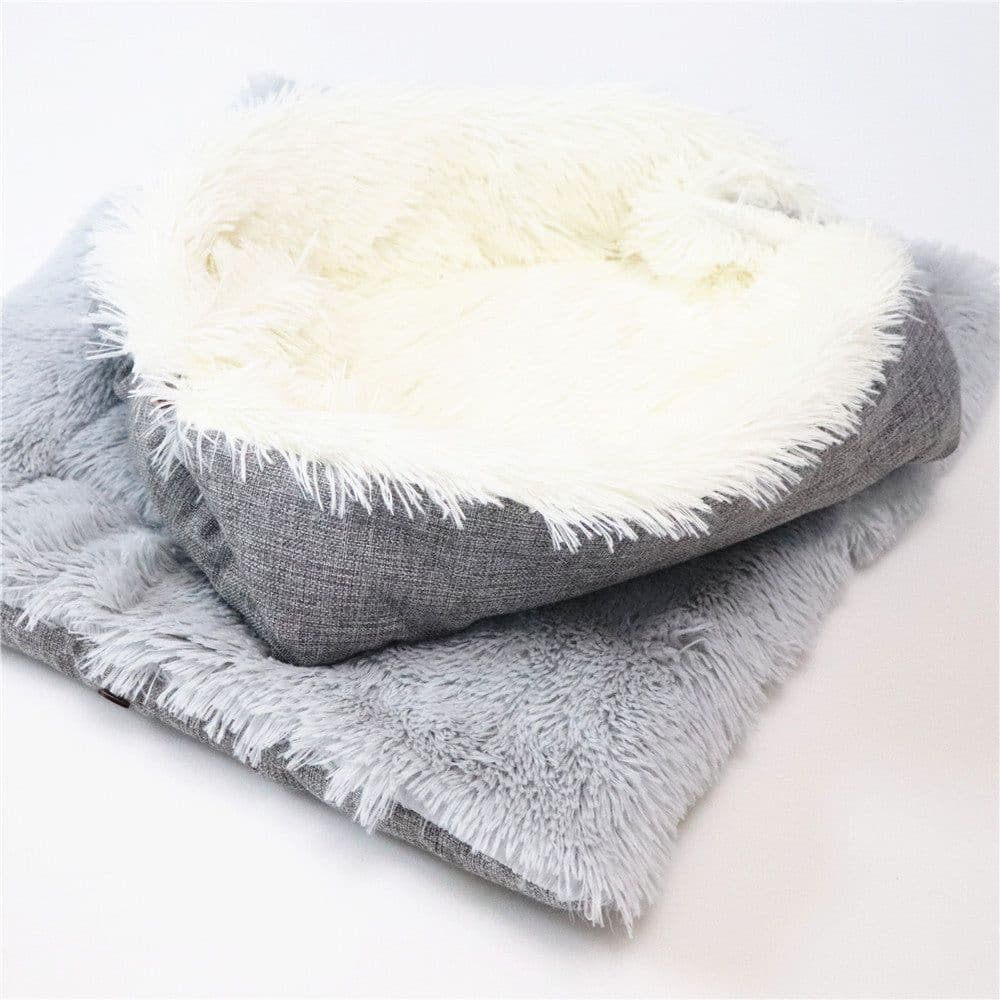 image-2 in 1 Pet Mattress Nest Convertible Pad Plush Mattress