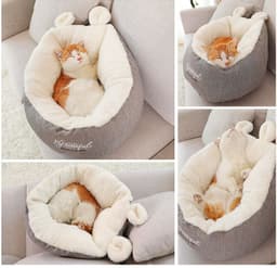 image-Pet Dog Bed Warming Soft Sleeping Bag Cushion Puppy Kennel