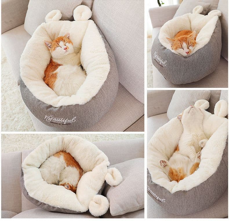 image-Pet Dog Bed Warming Soft Sleeping Bag Cushion Puppy Kennel