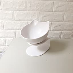 image-New Inclined Food Cat Ear Oblique Mouth Transparent Single Pet Bowl