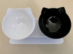 image-New Inclined Food Cat Ear Oblique Mouth Transparent Single Pet Bowl