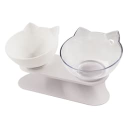 image-New Inclined Food Cat Ear Oblique Mouth Transparent Single Pet Bowl