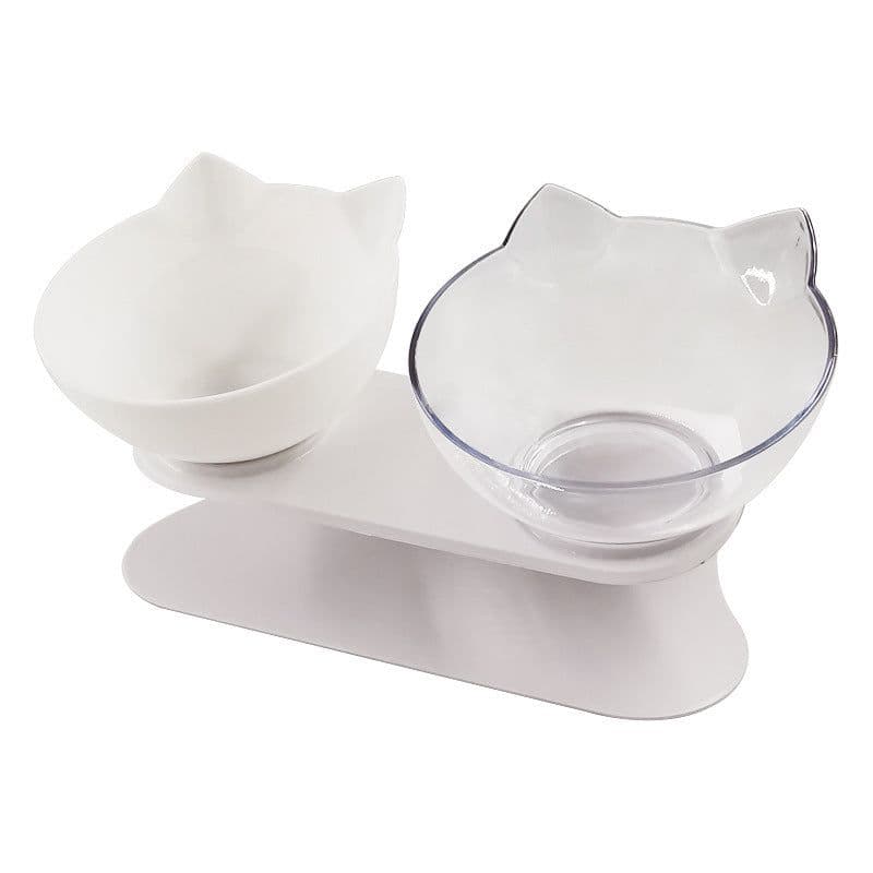 image-New Inclined Food Cat Ear Oblique Mouth Transparent Single Pet Bowl