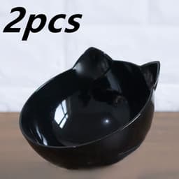 image-New Inclined Food Cat Ear Oblique Mouth Transparent Single Pet Bowl