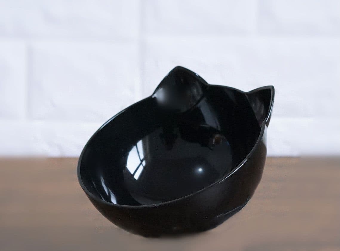 image-New Inclined Food Cat Ear Oblique Mouth Transparent Single Pet Bowl