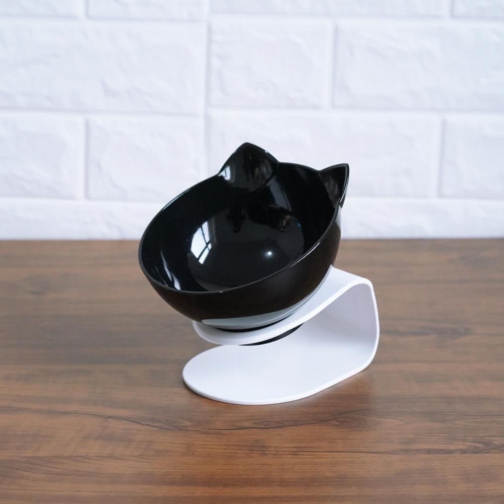 image-New Inclined Food Cat Ear Oblique Mouth Transparent Single Pet Bowl