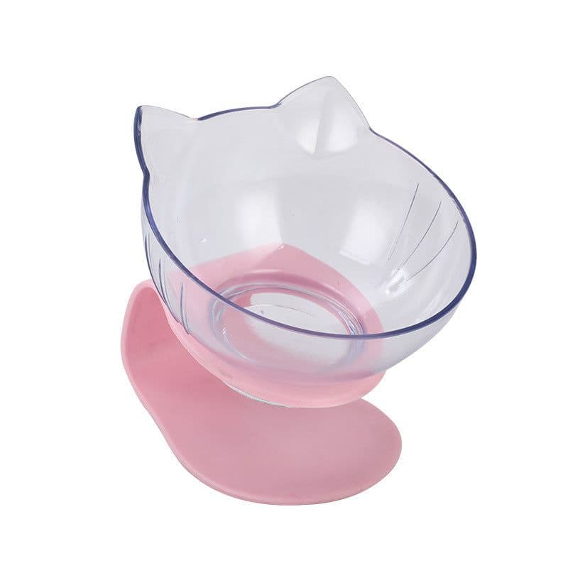 image-New Inclined Food Cat Ear Oblique Mouth Transparent Single Pet Bowl
