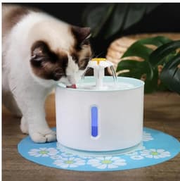 image-Automatic Pet Cat Water Fountain With LED Lighting USB Dogs Cats Mute Drinker Feeder Bowl Drinking Dispenser