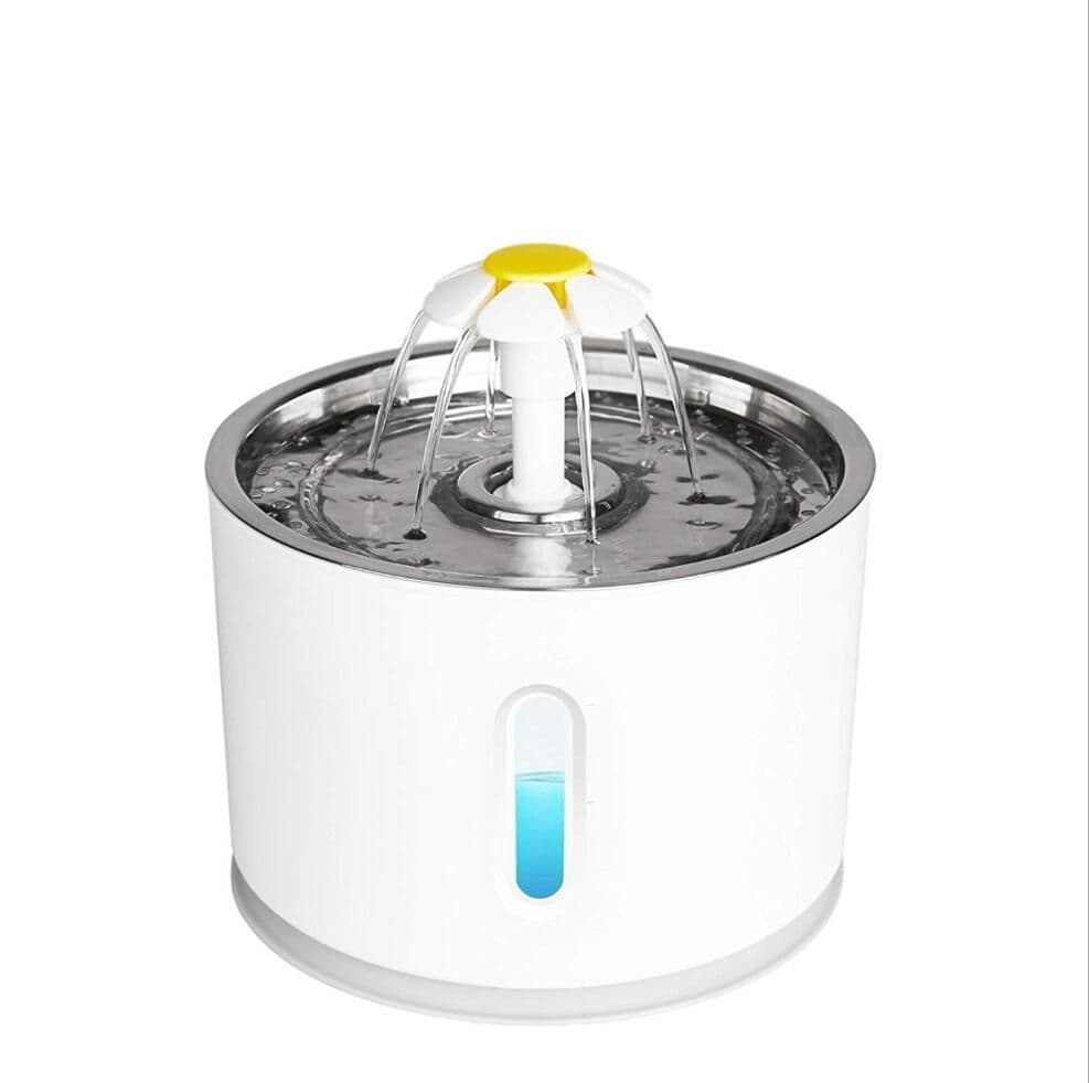 image-Automatic Pet Cat Water Fountain With LED Lighting USB Dogs Cats Mute Drinker Feeder Bowl Drinking Dispenser