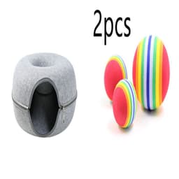 image-Four Seasons Available Cat Nest Round Woolen Felt Pet Dual-use Cat Nest Tunnel Interactive Training Toy Grey Felt Cat Nest