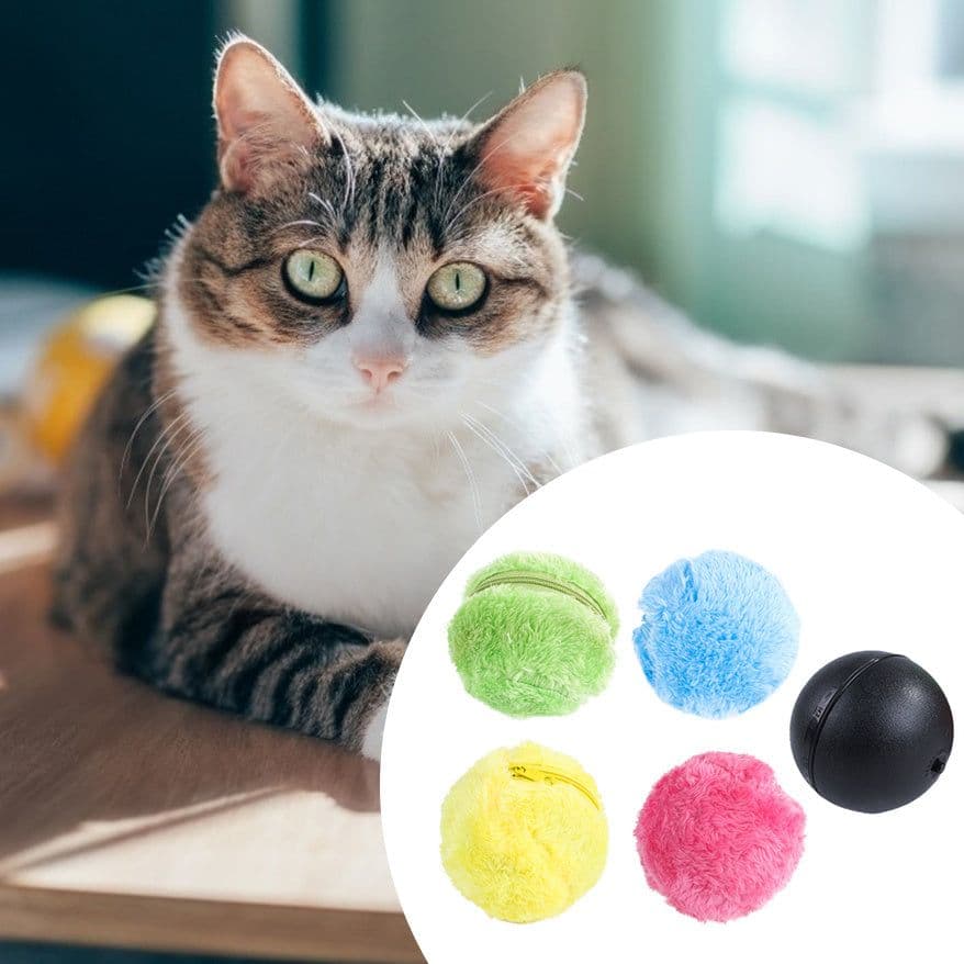 image-Magic Roller Ball Activation Automatic Ball Dog Cat Interactive Funny Chew Plush Electric Rolling Ball Pet Dog Cat Toy