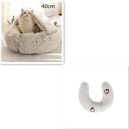 image-2 In 1 Dog And Cat Bed Pet Winter Bed Round Plush Warm Bed House Soft Long Plush Pets Bed