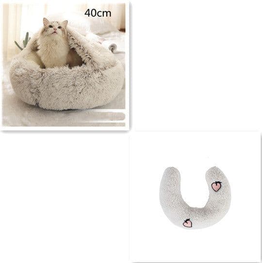 image-2 In 1 Dog And Cat Bed Pet Winter Bed Round Plush Warm Bed House Soft Long Plush Pets Bed