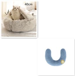 image-2 In 1 Dog And Cat Bed Pet Winter Bed Round Plush Warm Bed House Soft Long Plush Pets Bed
