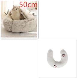 image-2 In 1 Dog And Cat Bed Pet Winter Bed Round Plush Warm Bed House Soft Long Plush Pets Bed