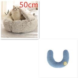 image-2 In 1 Dog And Cat Bed Pet Winter Bed Round Plush Warm Bed House Soft Long Plush Pets Bed