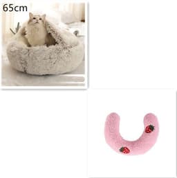 image-2 In 1 Dog And Cat Bed Pet Winter Bed Round Plush Warm Bed House Soft Long Plush Pets Bed