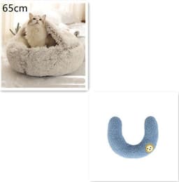 image-2 In 1 Dog And Cat Bed Pet Winter Bed Round Plush Warm Bed House Soft Long Plush Pets Bed