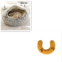 image-2 In 1 Dog And Cat Bed Pet Winter Bed Round Plush Warm Bed House Soft Long Plush Pets Bed
