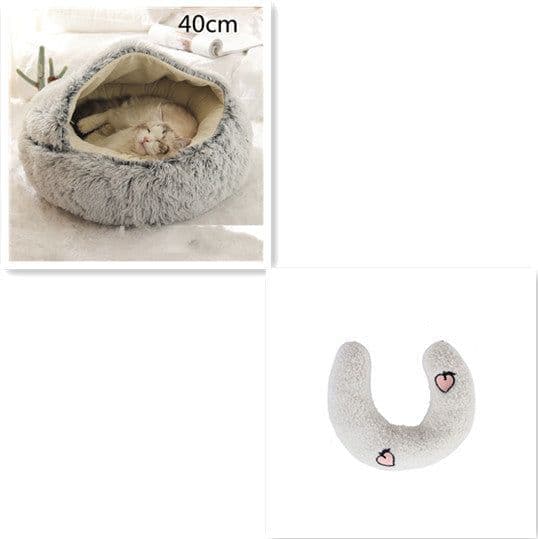 image-2 In 1 Dog And Cat Bed Pet Winter Bed Round Plush Warm Bed House Soft Long Plush Pets Bed