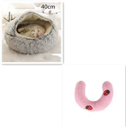image-2 In 1 Dog And Cat Bed Pet Winter Bed Round Plush Warm Bed House Soft Long Plush Pets Bed