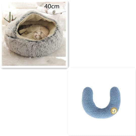 image-2 In 1 Dog And Cat Bed Pet Winter Bed Round Plush Warm Bed House Soft Long Plush Pets Bed