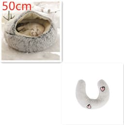 image-2 In 1 Dog And Cat Bed Pet Winter Bed Round Plush Warm Bed House Soft Long Plush Pets Bed