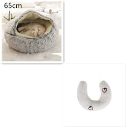 image-2 In 1 Dog And Cat Bed Pet Winter Bed Round Plush Warm Bed House Soft Long Plush Pets Bed