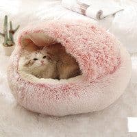 image-2 In 1 Dog And Cat Bed Pet Winter Bed Round Plush Warm Bed House Soft Long Plush Pets Bed