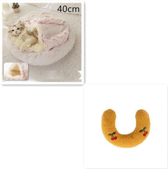 image-2 In 1 Dog And Cat Bed Pet Winter Bed Round Plush Warm Bed House Soft Long Plush Pets Bed