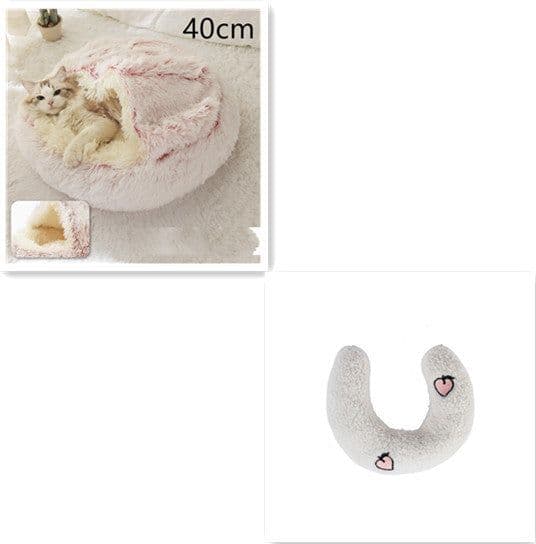 image-2 In 1 Dog And Cat Bed Pet Winter Bed Round Plush Warm Bed House Soft Long Plush Pets Bed