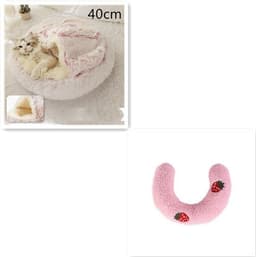 image-2 In 1 Dog And Cat Bed Pet Winter Bed Round Plush Warm Bed House Soft Long Plush Pets Bed