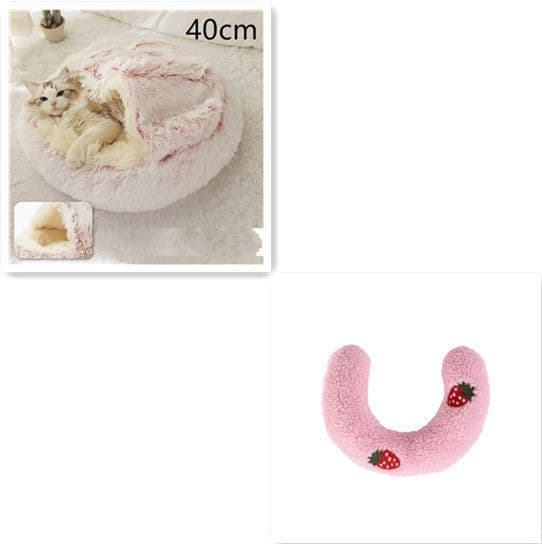 image-2 In 1 Dog And Cat Bed Pet Winter Bed Round Plush Warm Bed House Soft Long Plush Pets Bed