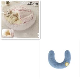 image-2 In 1 Dog And Cat Bed Pet Winter Bed Round Plush Warm Bed House Soft Long Plush Pets Bed