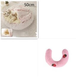 image-2 In 1 Dog And Cat Bed Pet Winter Bed Round Plush Warm Bed House Soft Long Plush Pets Bed