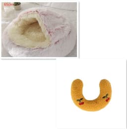 image-2 In 1 Dog And Cat Bed Pet Winter Bed Round Plush Warm Bed House Soft Long Plush Pets Bed