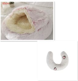 image-2 In 1 Dog And Cat Bed Pet Winter Bed Round Plush Warm Bed House Soft Long Plush Pets Bed