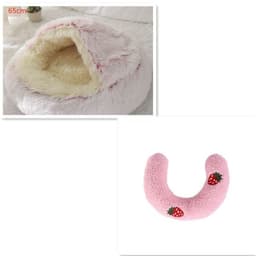 image-2 In 1 Dog And Cat Bed Pet Winter Bed Round Plush Warm Bed House Soft Long Plush Pets Bed