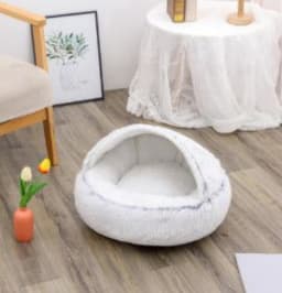 image-2 In 1 Dog And Cat Bed Pet Winter Bed Round Plush Warm Bed House Soft Long Plush Pets Bed