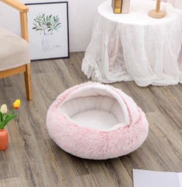 image-2 In 1 Dog And Cat Bed Pet Winter Bed Round Plush Warm Bed House Soft Long Plush Pets Bed