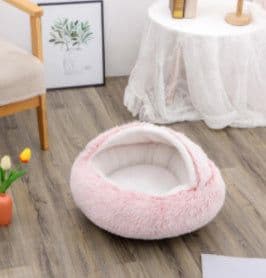 image-2 In 1 Dog And Cat Bed Pet Winter Bed Round Plush Warm Bed House Soft Long Plush Pets Bed